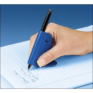 User's hand writing with the Steady Write pen-holder