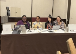 Twanna Hodge (at left) presenting "We Got the Receipts: Navigating Reimbursement Culture in Academic Librarianship" at IDEAL 2024