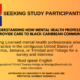 Study Recruitment Flyer titled "Seeking Study Participants: Understanding How Mental Health Professionals Provide Care to Black Caribbean Communities" that lists Twanna Hodge's email and a QR code to more study information